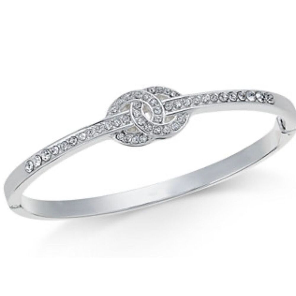 Charter Club Silver-Tone Interlocking Pavé Circle Bracelet New Gift Idea